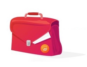 cartable L'icône du cartable numérique est un petit cartable rouge