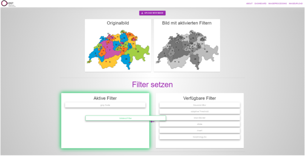 L'illustration montre une capture d'écran de la plateforme web développée pour aider à la configuration des impressions 3D.