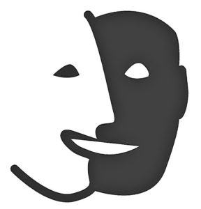 symbole du handicap mental: deux faces d'un visage une en noir et l'autre en blanc